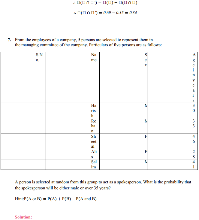 MP Board Class 11th Maths Solutions Chapter 16 Probability Miscellaneous Exercise 10