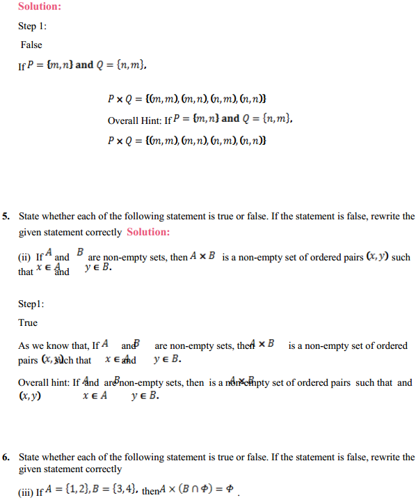 MP Board Class 11th Maths Solutions Chapter 2 Relations and Functions Ex 2.1 3