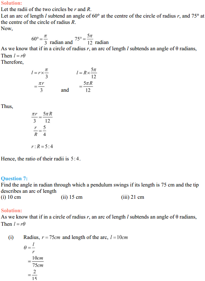 MP Board Class 11th Maths Solutions Chapter 3 Trigonometric Functions Ex 3.1 7