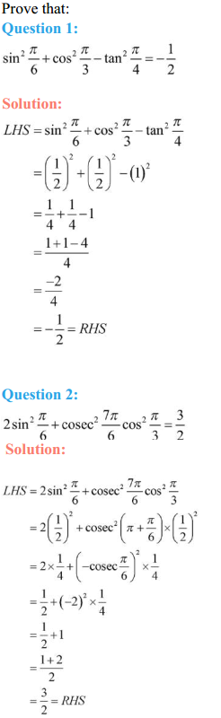 MP Board Class 11th Maths Solutions Chapter 3 Trigonometric Functions Ex 3.3 1
