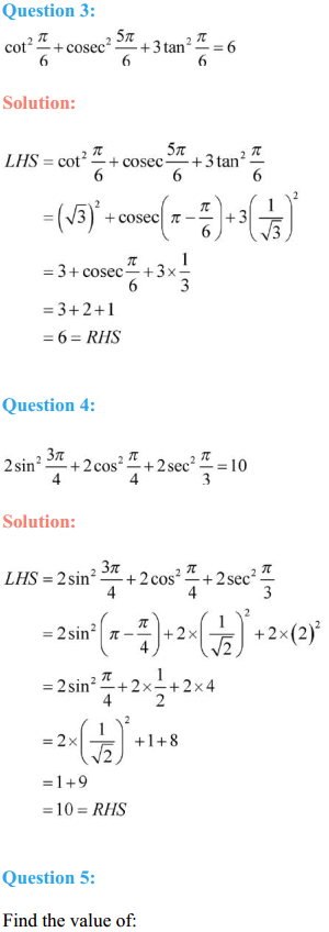 MP Board Class 11th Maths Solutions Chapter 3 Trigonometric Functions Ex 3.3 2