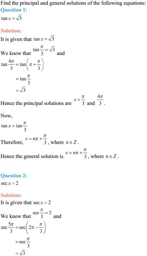 MP Board Class 11th Maths Solutions Chapter 3 Trigonometric Functions Ex 3.4 1