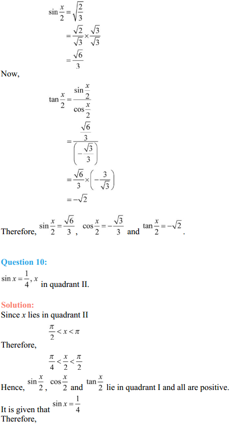 MP Board Class 11th Maths Solutions Chapter 3 Trigonometric Functions Miscellaneous Exercise 9