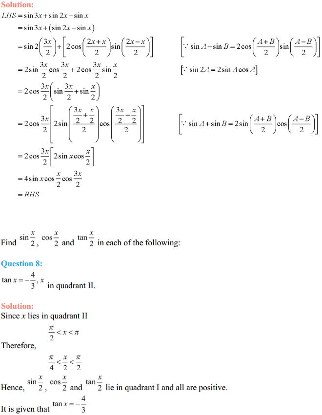 MP Board Class 11th Maths Solutions Chapter 3 Trigonometric Functions Miscellaneous Exercise 5