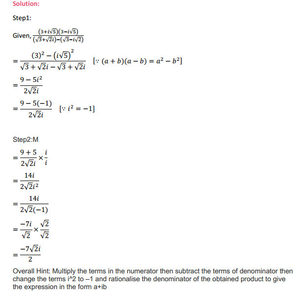 MP Board Class 11th Maths Solutions Chapter 5 Complex Numbers and Quadratic Equations Ex 5.1 8