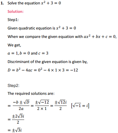 MP Board Class 11th Maths Solutions Chapter 5 Complex Numbers and Quadratic Equations Ex 5.3 1