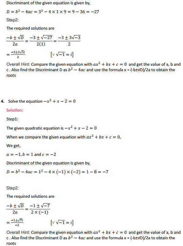 MP Board Class 11th Maths Solutions Chapter 5 Complex Numbers and Quadratic Equations Ex 5.3 3