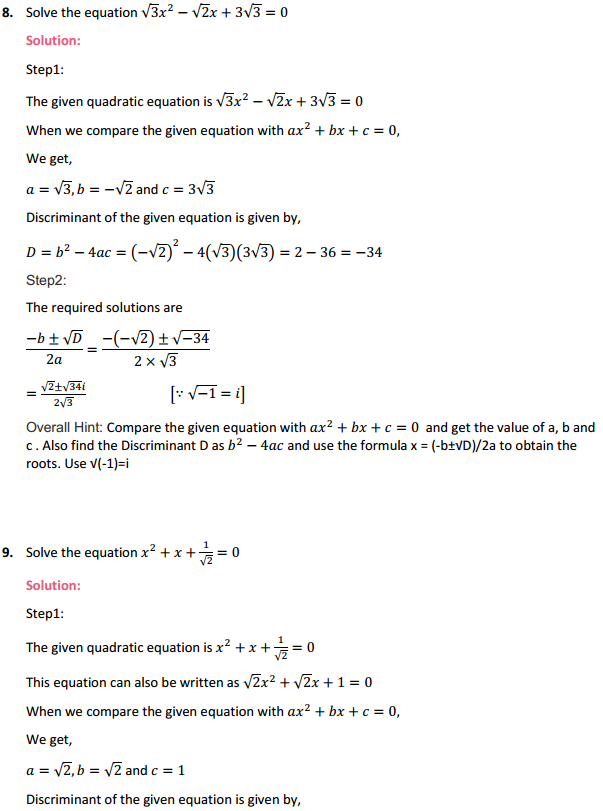 MP Board Class 11th Maths Solutions Chapter 5 Complex Numbers and Quadratic Equations Ex 5.3 6
