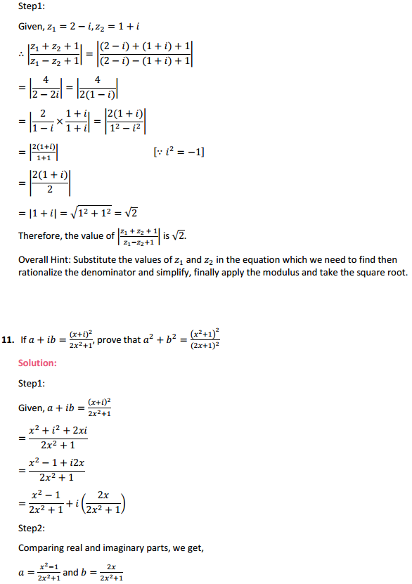 MP Board Class 11th Maths Solutions Chapter 5 Complex Numbers and Quadratic Equations Miscellaneous Exercise 10