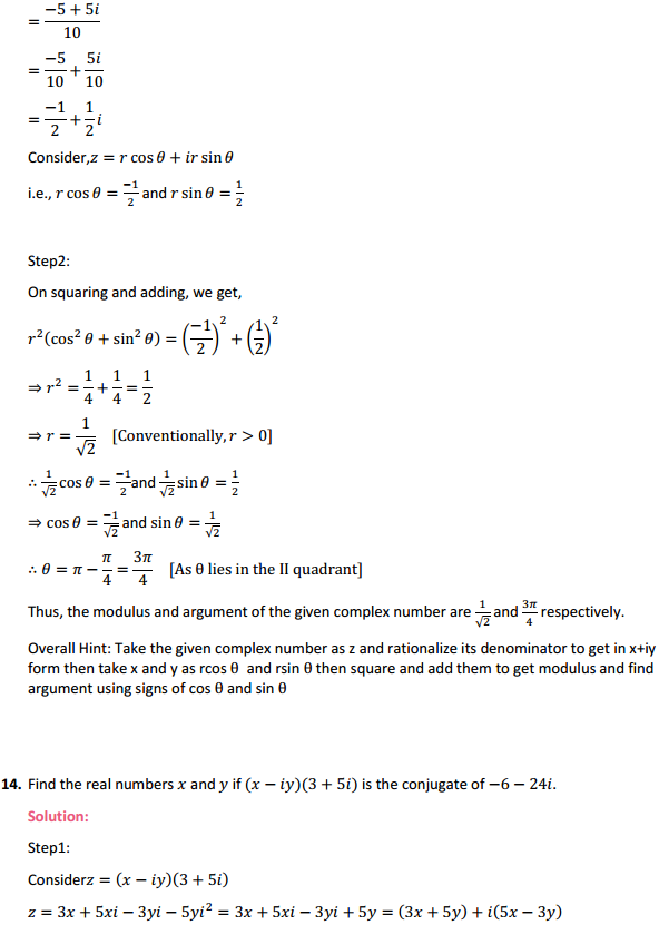 MP Board Class 11th Maths Solutions Chapter 5 Complex Numbers and Quadratic Equations Miscellaneous Exercise 13