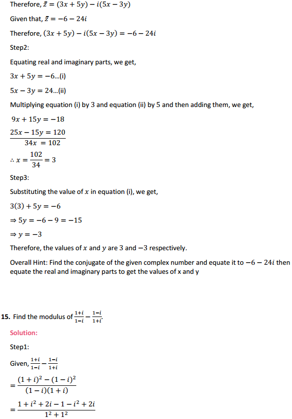 MP Board Class 11th Maths Solutions Chapter 5 Complex Numbers and Quadratic Equations Miscellaneous Exercise 14