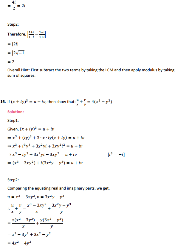 MP Board Class 11th Maths Solutions Chapter 5 Complex Numbers and Quadratic Equations Miscellaneous Exercise 15