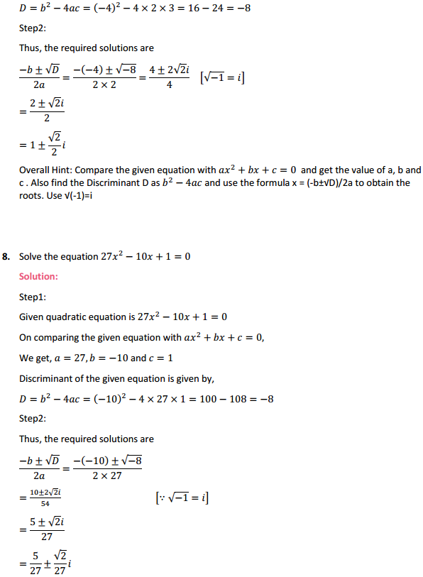 MP Board Class 11th Maths Solutions Chapter 5 Complex Numbers and Quadratic Equations Miscellaneous Exercise 8