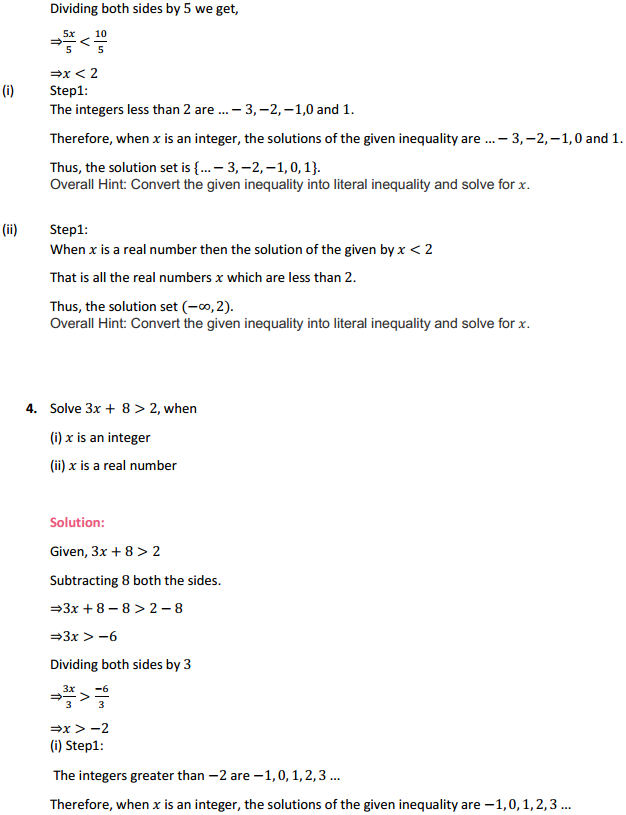 MP Board Class 11th Maths Solutions Chapter 6 Linear Inequalities Ex 6.1 3