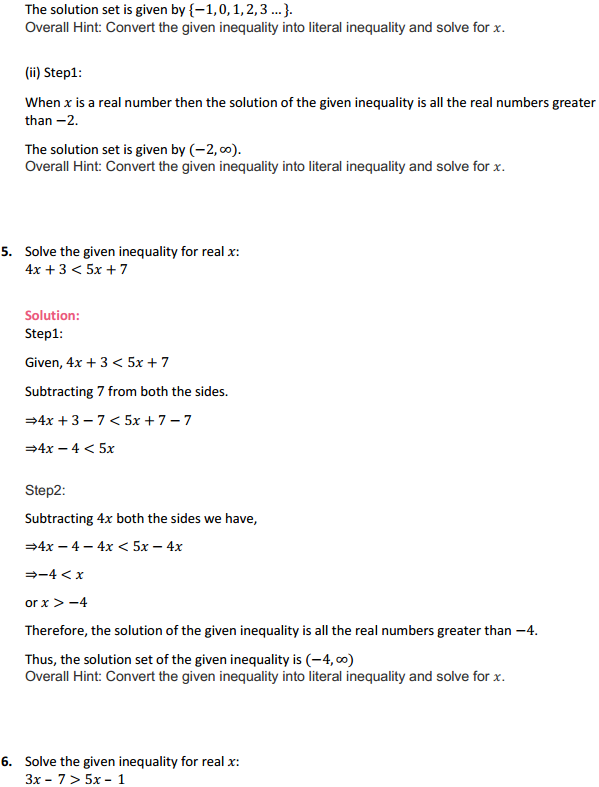 MP Board Class 11th Maths Solutions Chapter 6 Linear Inequalities Ex 6.1 4