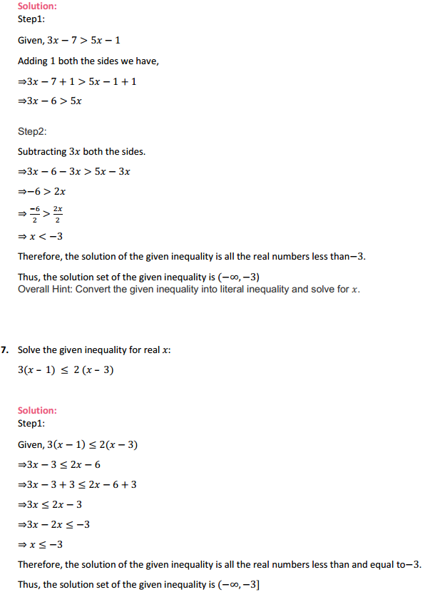 MP Board Class 11th Maths Solutions Chapter 6 Linear Inequalities Ex 6.1 5