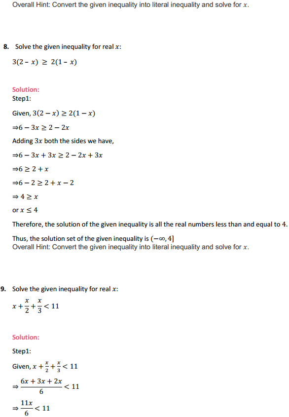 MP Board Class 11th Maths Solutions Chapter 6 Linear Inequalities Ex 6.1 6