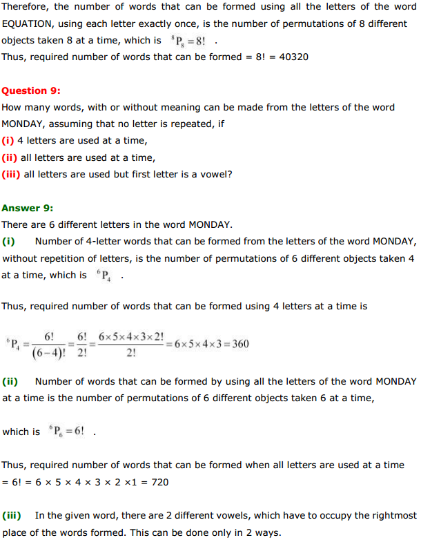 MP Board Class 11th Maths Solutions Chapter 7 Permutations and Combinations Ex 7.3 7