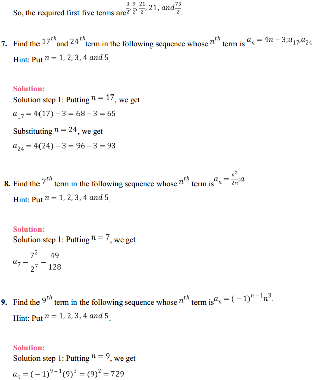 MP Board Class 11th Maths Solutions Chapter 9 Sequences and Series Ex 9.1 6
