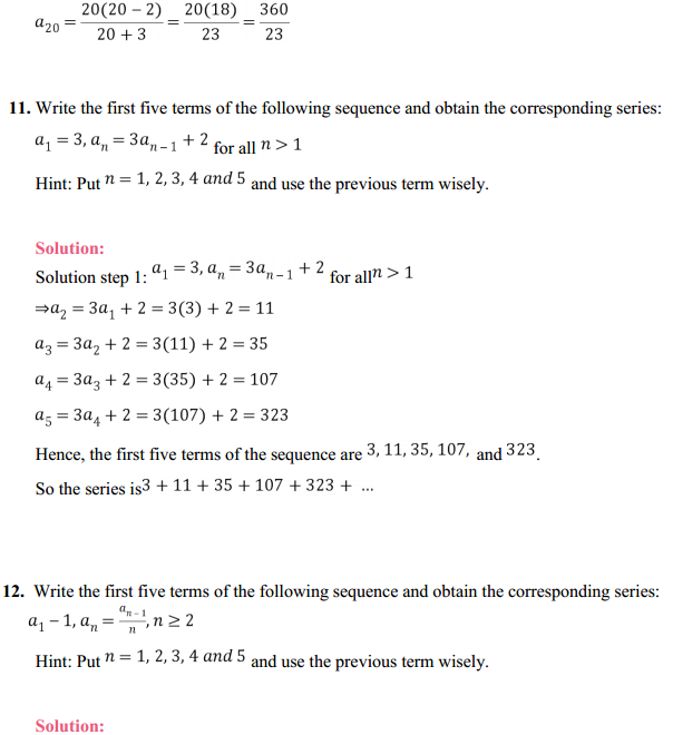 MP Board Class 11th Maths Solutions Chapter 9 Sequences and Series Ex 9.1 8