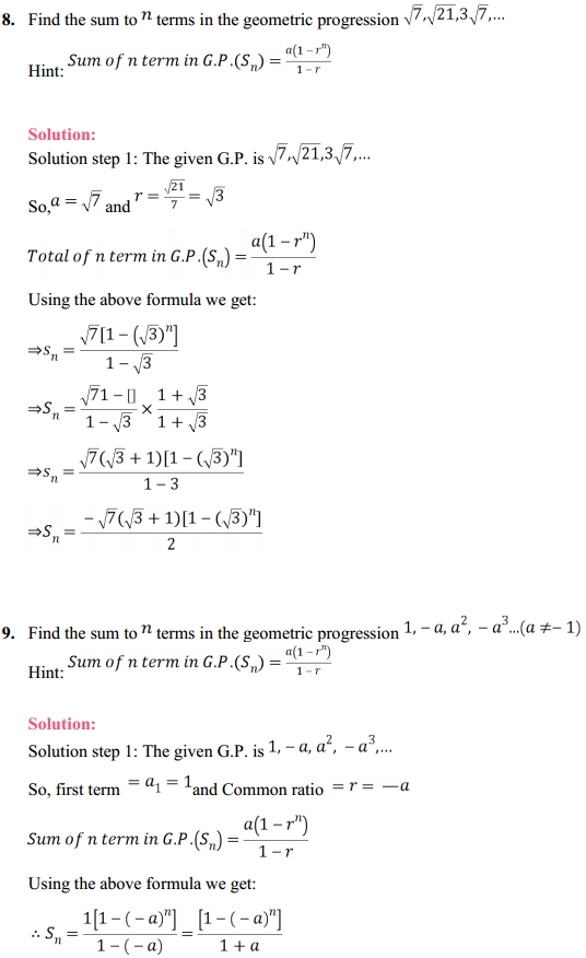 MP Board Class 11th Maths Solutions Chapter 9 Sequences and Series Ex 9.3 10