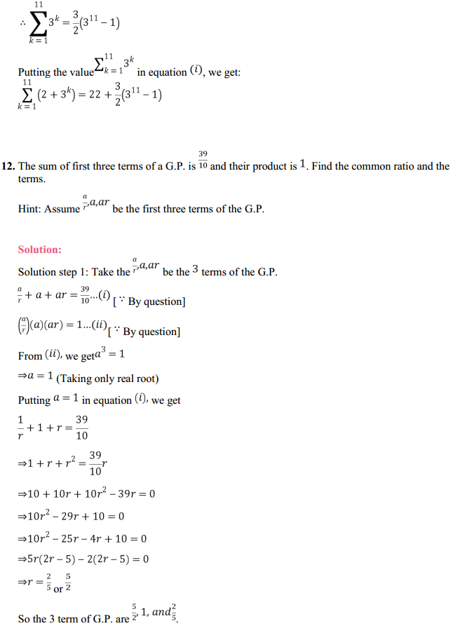 MP Board Class 11th Maths Solutions Chapter 9 Sequences and Series Ex 9.3 13