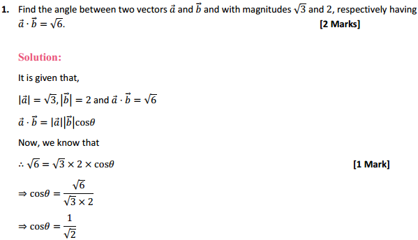 MP Board Class 12th Maths Solutions Chapter 10 Vector Algebra Ex 10.3 1