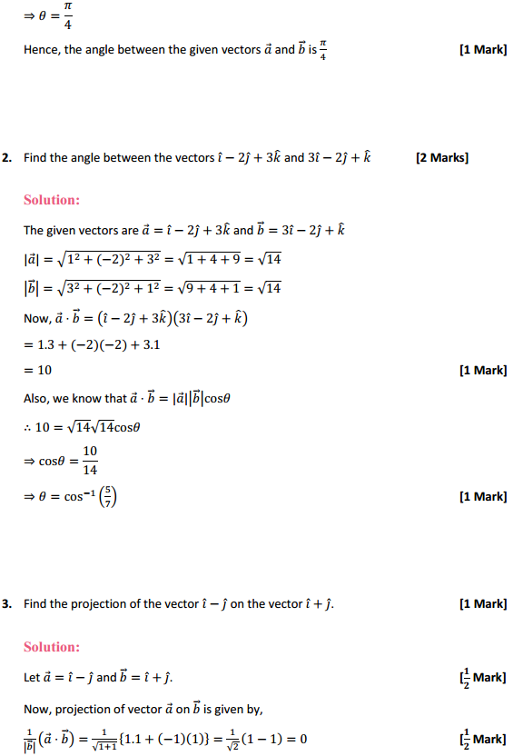 MP Board Class 12th Maths Solutions Chapter 10 Vector Algebra Ex 10.3 2