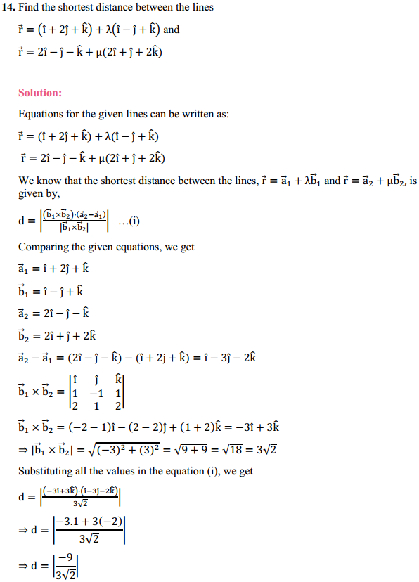 MP Board Class 12th Maths Solutions Chapter 11 Three Dimensional Geometry Ex 11.2 12
