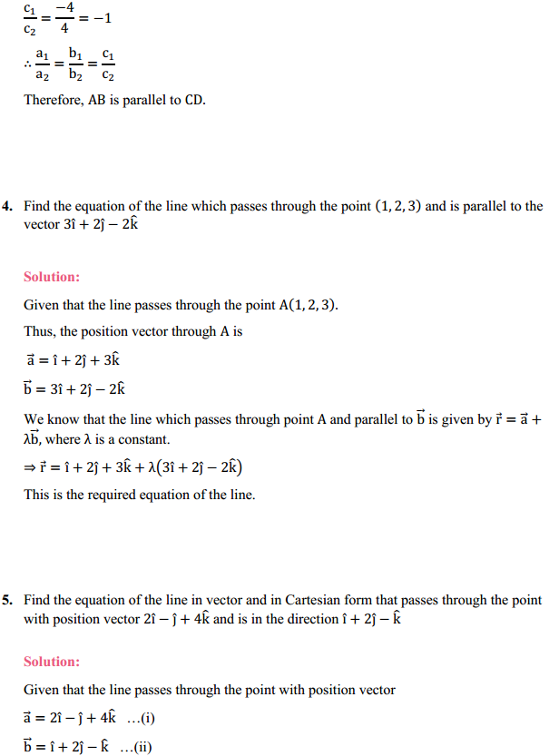 MP Board Class 12th Maths Solutions Chapter 11 Three Dimensional Geometry Ex 11.2 4
