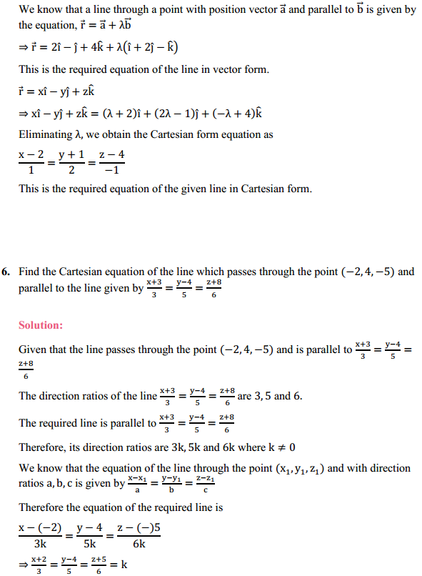 MP Board Class 12th Maths Solutions Chapter 11 Three Dimensional Geometry Ex 11.2 5