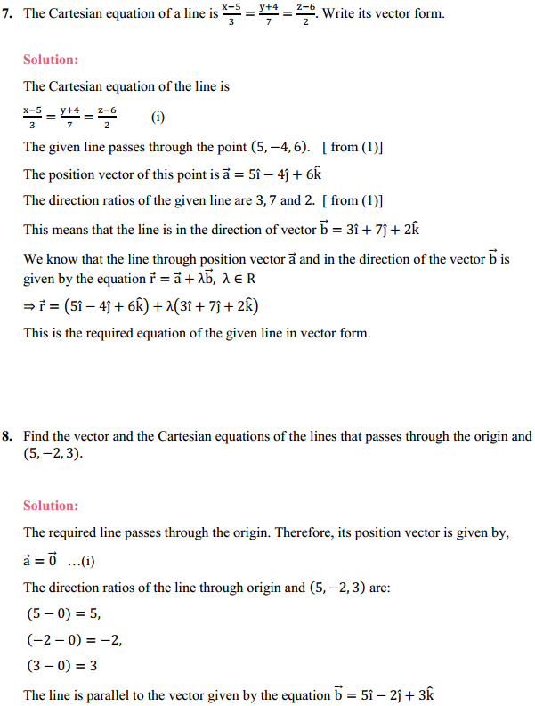 MP Board Class 12th Maths Solutions Chapter 11 Three Dimensional Geometry Ex 11.2 6