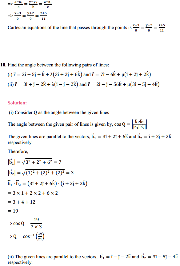 MP Board Class 12th Maths Solutions Chapter 11 Three Dimensional Geometry Ex 11.2 8
