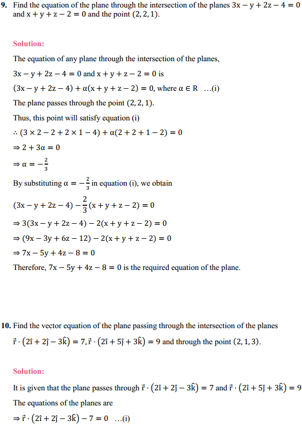 MP Board Class 12th Maths Solutions Chapter 11 Three Dimensional Geometry Ex 11.3 11