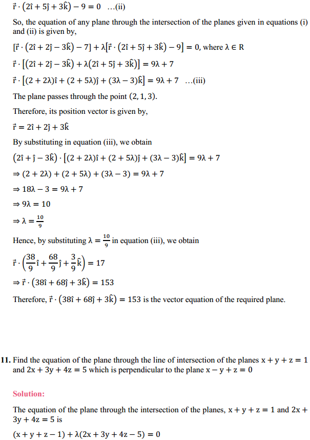 MP Board Class 12th Maths Solutions Chapter 11 Three Dimensional Geometry Ex 11.3 12