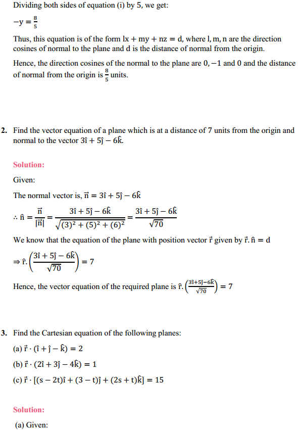 MP Board Class 12th Maths Solutions Chapter 11 Three Dimensional Geometry Ex 11.3 3