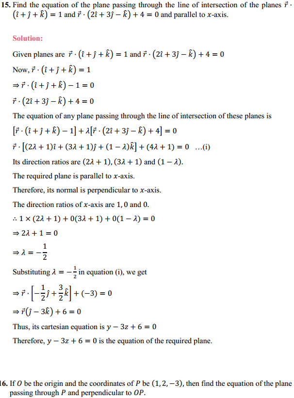 MP Board Class 12th Maths Solutions Chapter 11 Three Dimensional Geometry Miscellaneous Exercise 12