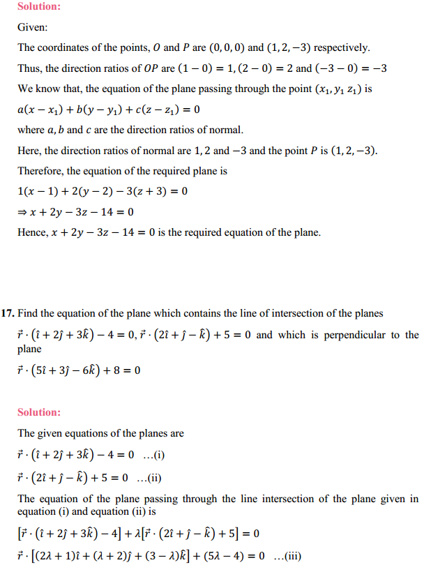 MP Board Class 12th Maths Solutions Chapter 11 Three Dimensional Geometry Miscellaneous Exercise 13