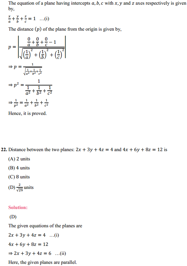 MP Board Class 12th Maths Solutions Chapter 11 Three Dimensional Geometry Miscellaneous Exercise 18