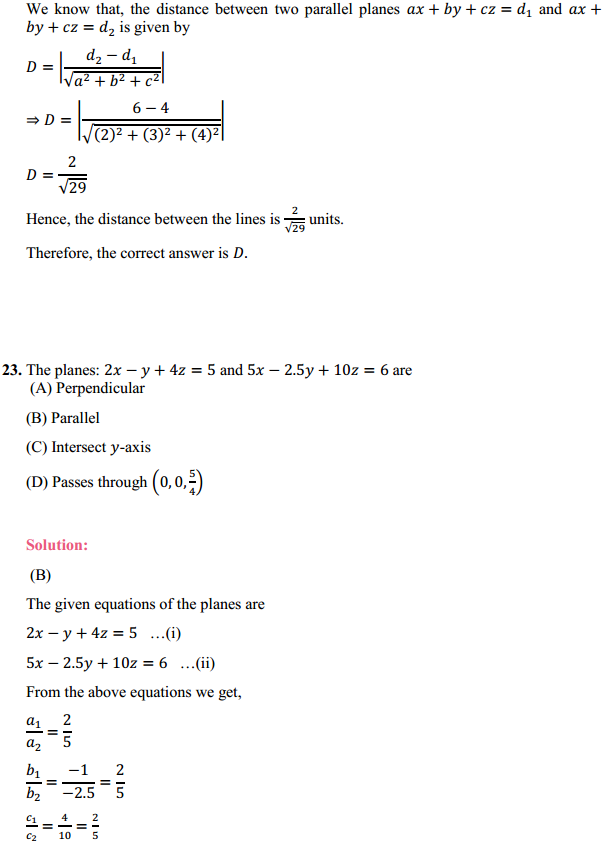 MP Board Class 12th Maths Solutions Chapter 11 Three Dimensional Geometry Miscellaneous Exercise 19