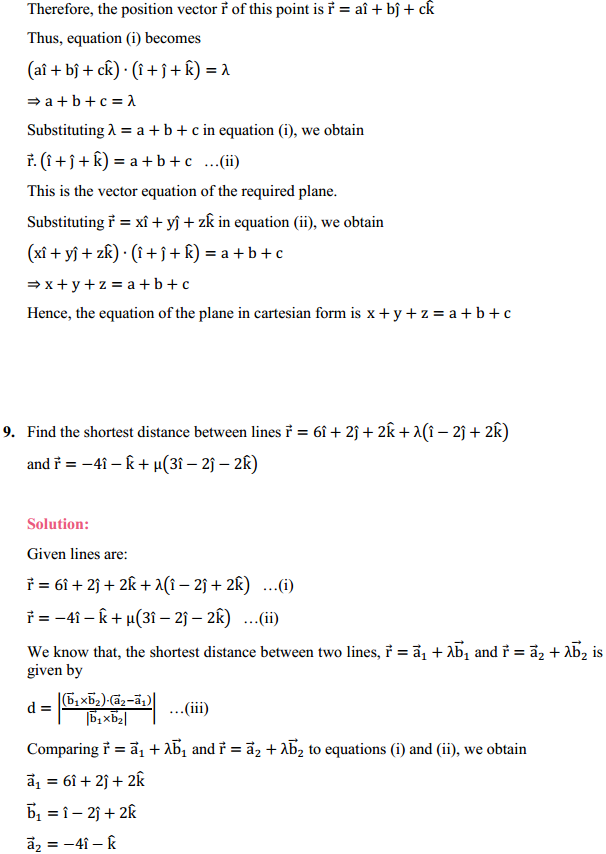 MP Board Class 12th Maths Solutions Chapter 11 Three Dimensional Geometry Miscellaneous Exercise 6