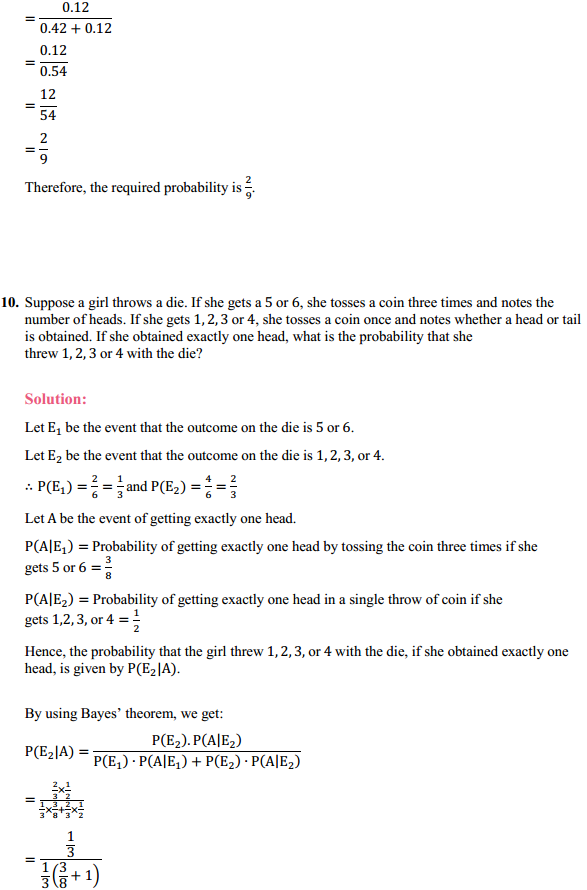 MP Board Class 12th Maths Solutions Chapter 13 Probability Ex 13.3 13