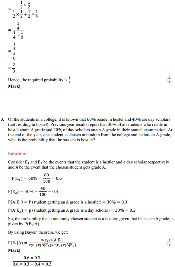 MP Board Class 12th Maths Solutions Chapter 13 Probability Ex 13.3 3