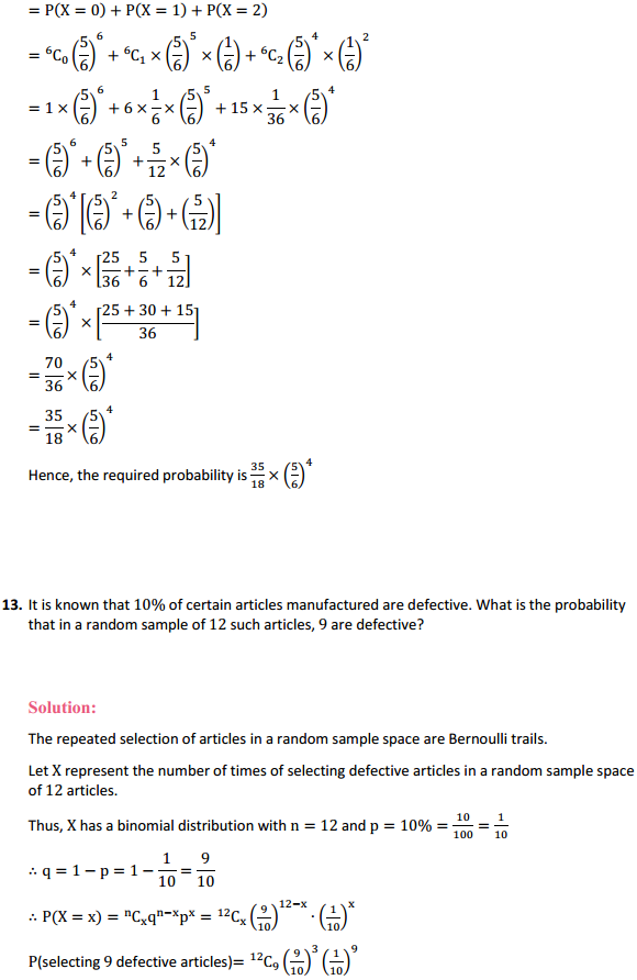MP Board Class 12th Maths Solutions Chapter 13 Probability Ex 13.5 16