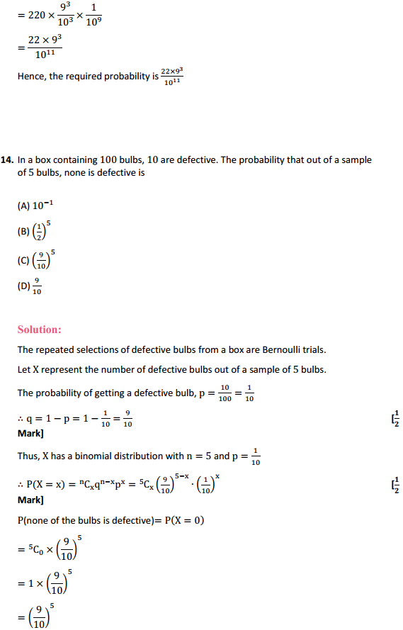 MP Board Class 12th Maths Solutions Chapter 13 Probability Ex 13.5 16