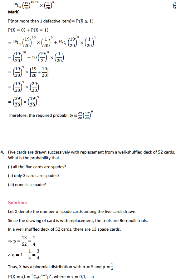 MP Board Class 12th Maths Solutions Chapter 13 Probability Ex 13.5 4