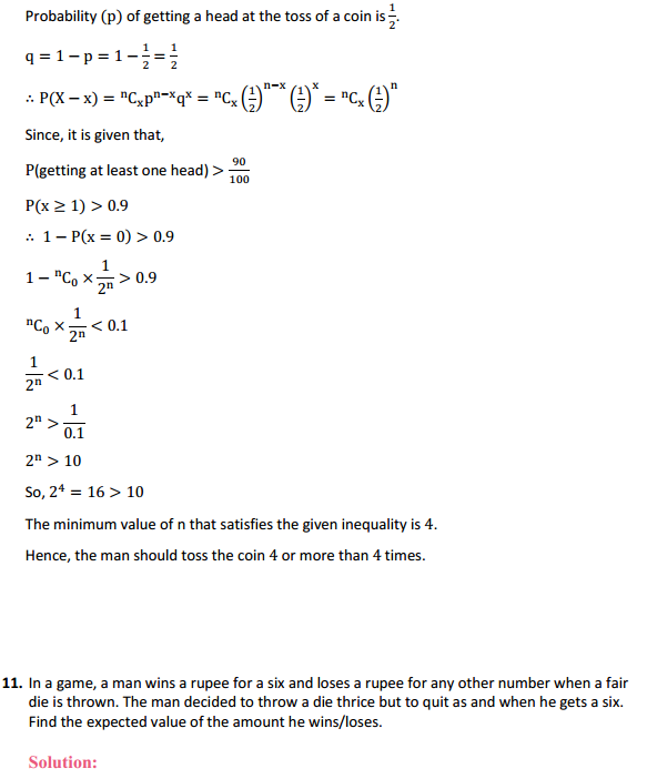 MP Board Class 12th Maths Solutions Chapter 13 Probability Miscellaneous Exercise 13
