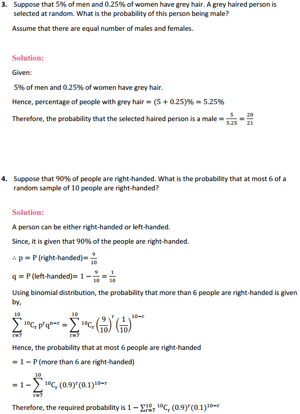 MP Board Class 12th Maths Solutions Chapter 13 Probability Miscellaneous Exercise 4
