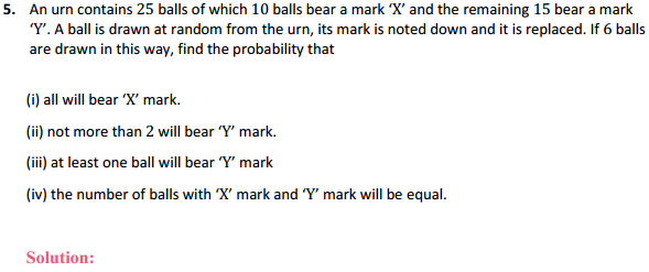 MP Board Class 12th Maths Solutions Chapter 13 Probability Miscellaneous Exercise 5