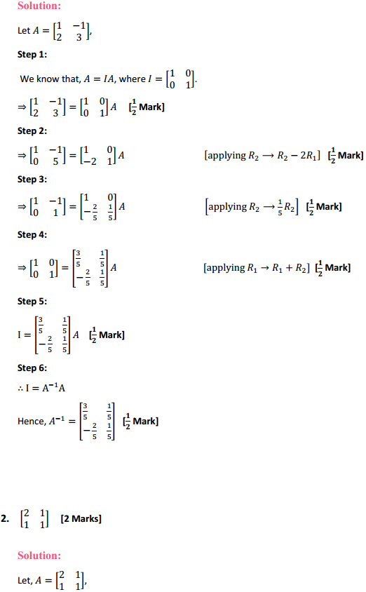 MP Board Class 12th Maths Solutions Chapter 3 Matrices Ex 3.4 2